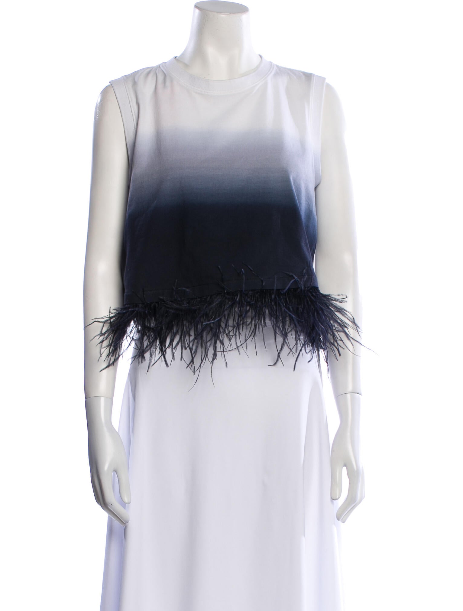 Cinq à Sept Crew Neck Sleeveless Crop Top