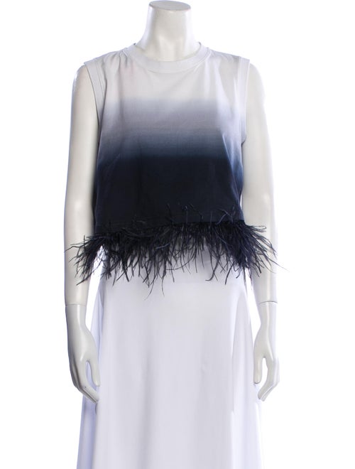 Cinq à Sept Crew Neck Sleeveless Crop Top