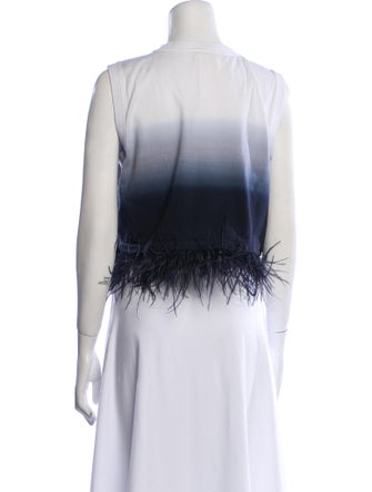 Cinq à Sept Crew Neck Sleeveless Crop Top