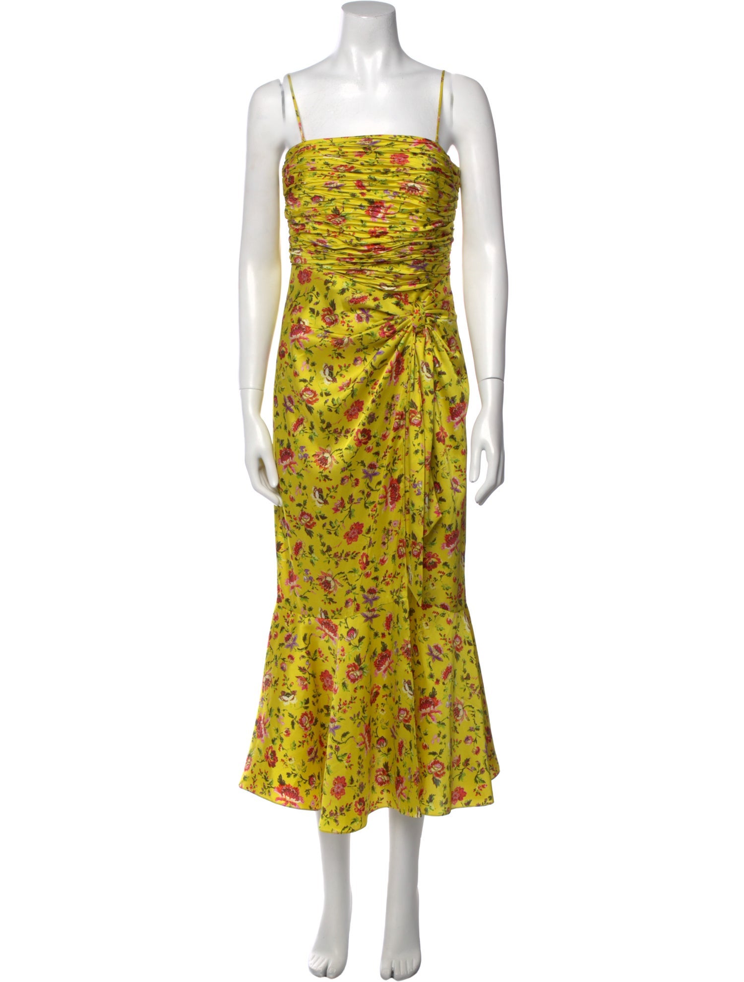 Cinq à Sept Floral Print Midi Length Dress