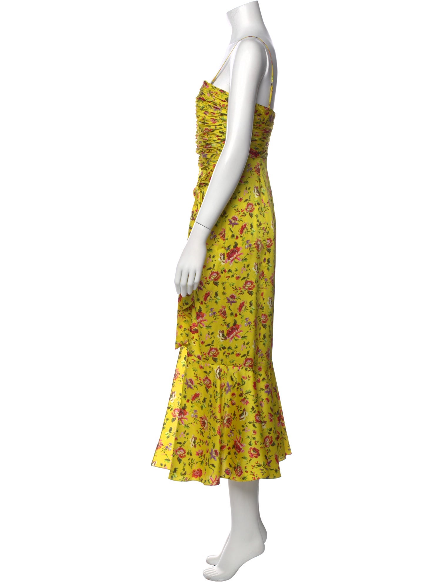 Cinq à Sept Floral Print Midi Length Dress
