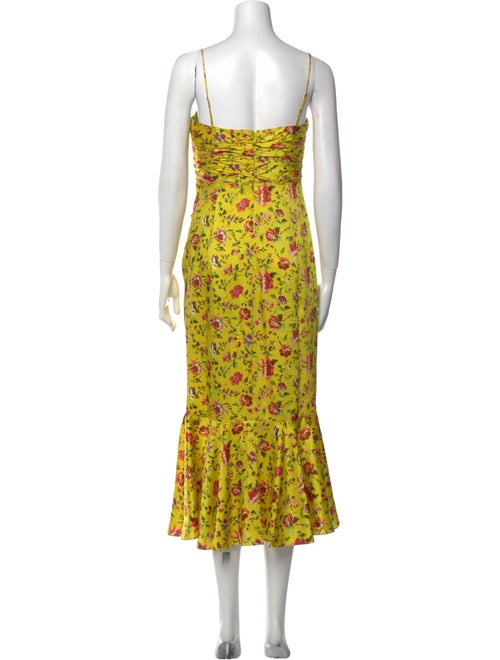 Cinq à Sept Floral Print Midi Length Dress