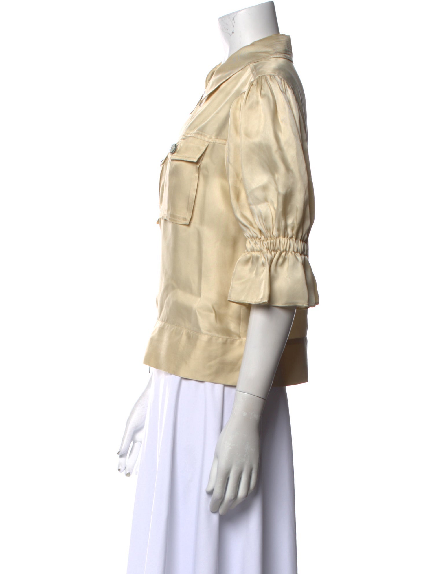 Cinq à Sept Three-Quarter Sleeve Button-Up Top