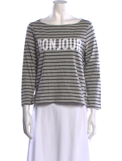 Cinq à Sept Striped Bateau Neckline T-Shirt