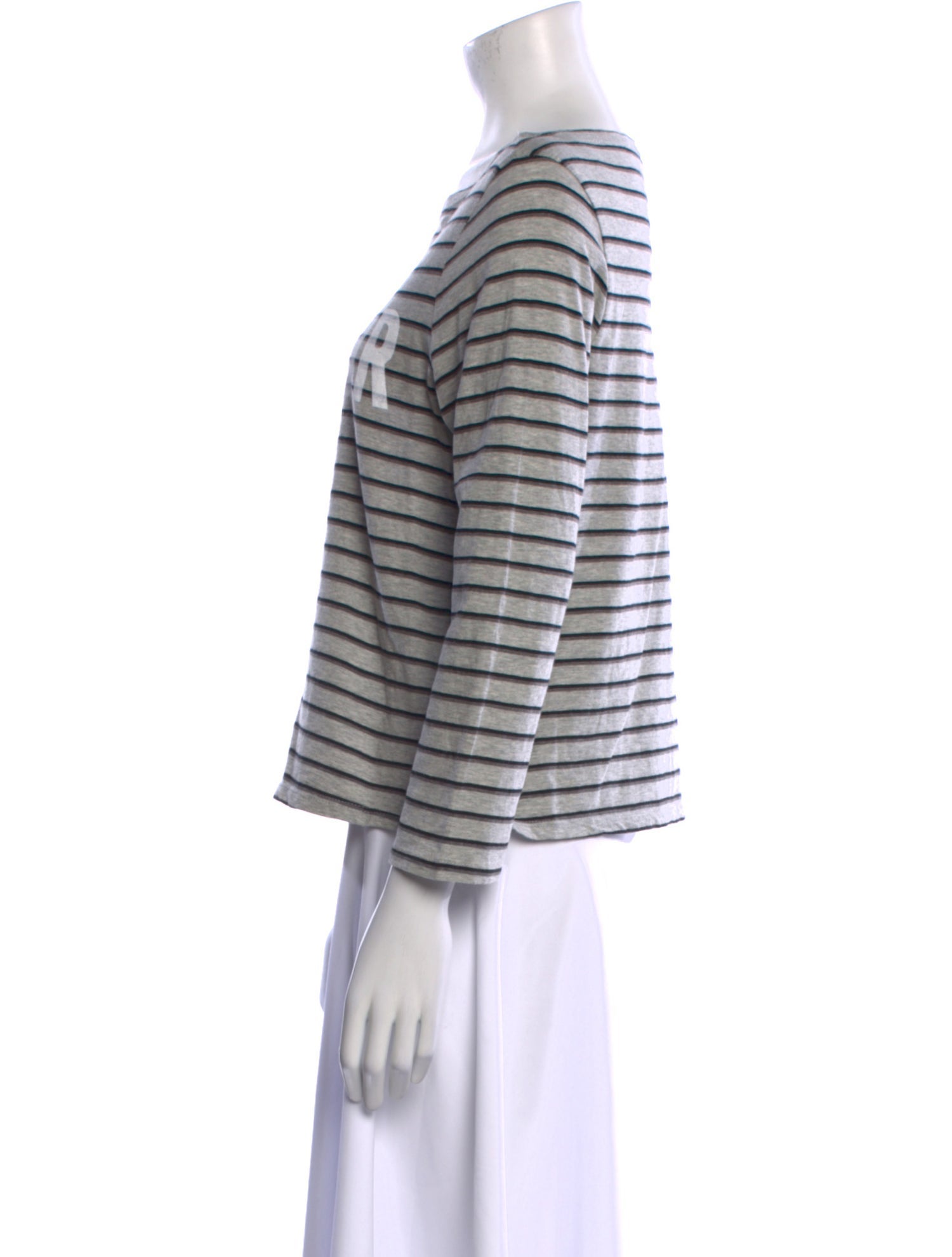 Cinq à Sept Striped Bateau Neckline T-Shirt