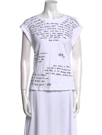 Cinq à Sept Graphic Print Bateau Neckline T-Shirt