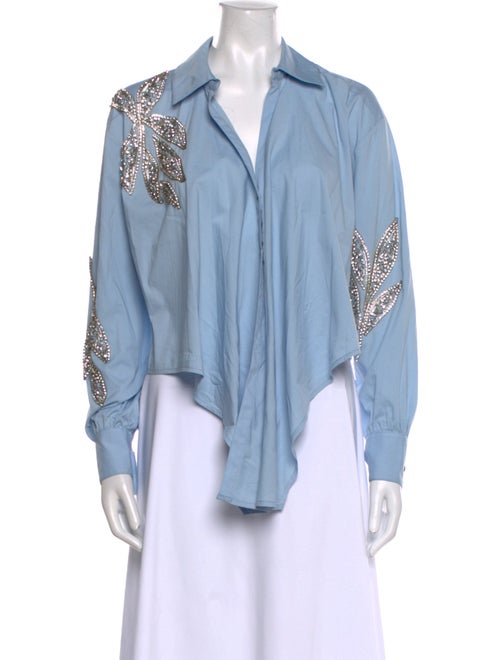 Cinq à Sept Printed V-Neck Blouse