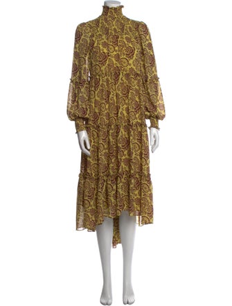 Cinq à Sept Floral Print Long Dress