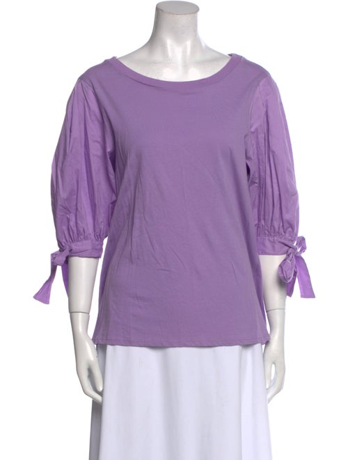 Cinq à Sept Bateau Neckline Three-Quarter Sleeve T-Shirt