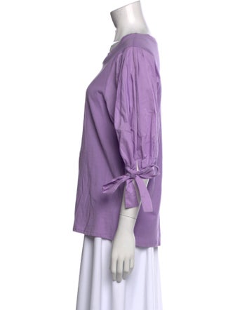 Cinq à Sept Bateau Neckline Three-Quarter Sleeve T-Shirt