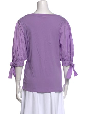 Cinq à Sept Bateau Neckline Three-Quarter Sleeve T-Shirt