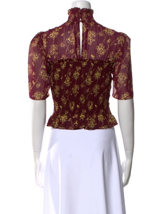 Cinq à Sept Silk Floral Print Sweater