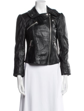 Cinq à Sept Leather Biker Jacket