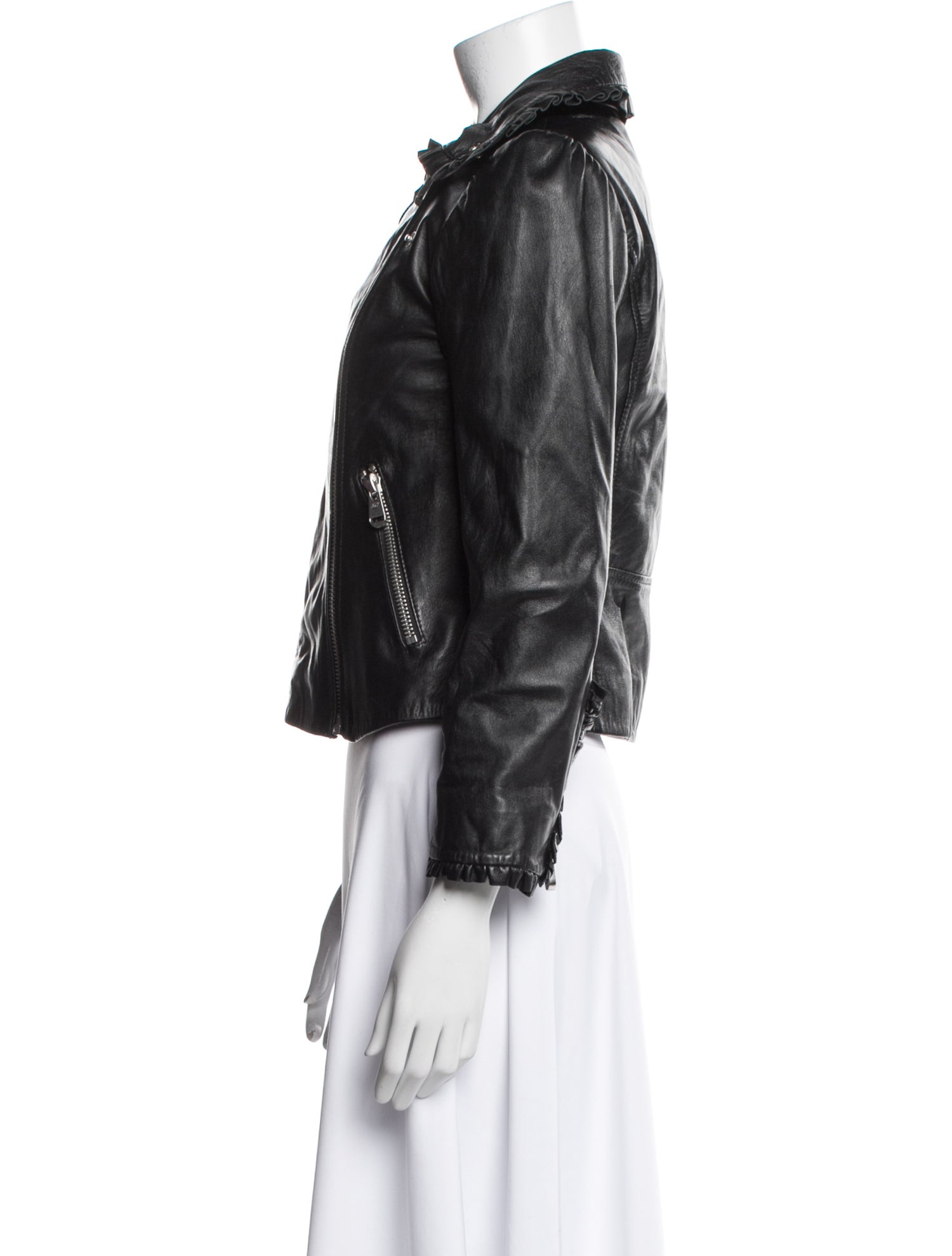 Cinq à Sept Leather Biker Jacket