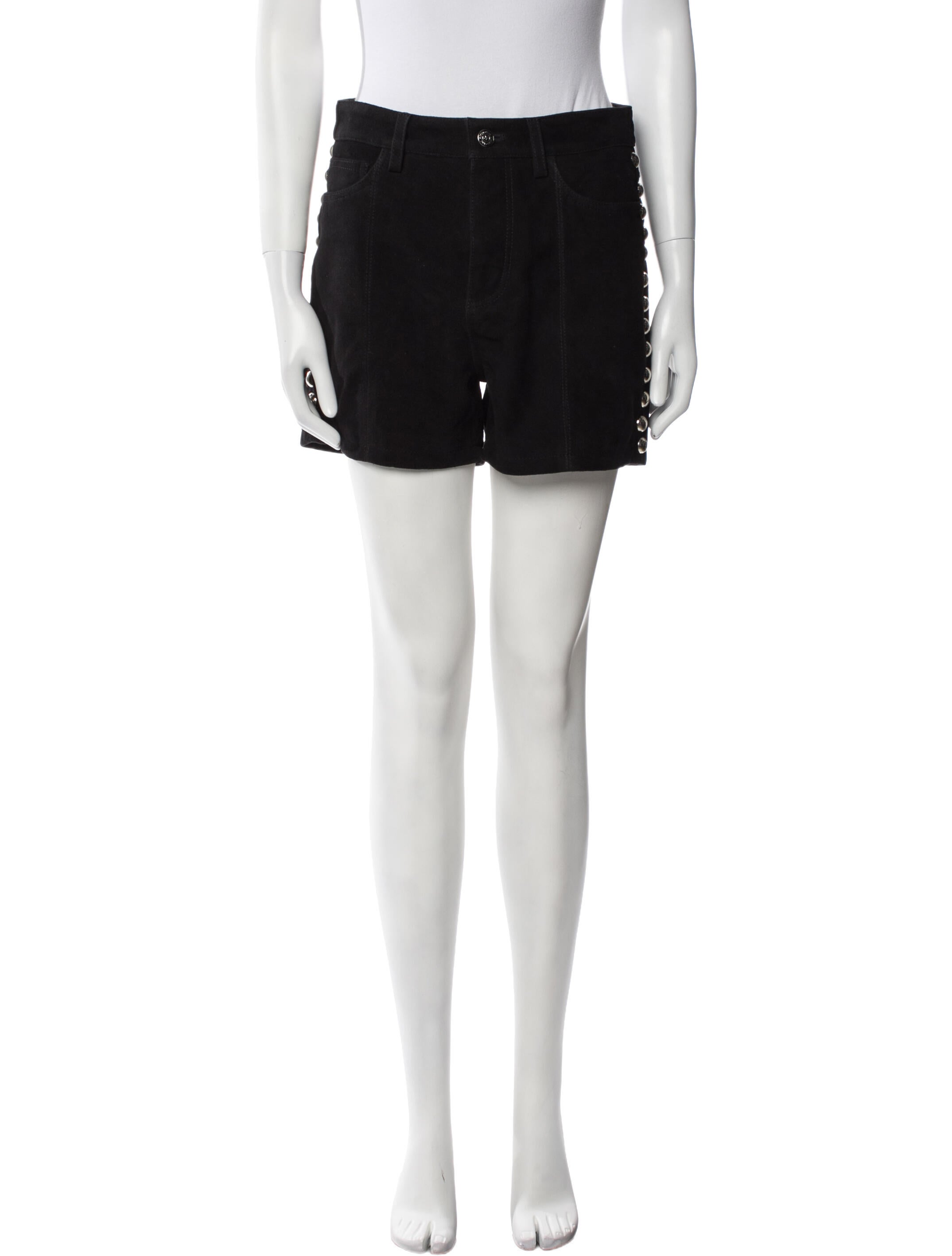 Cinq à Sept Goat Leather Mini Shorts