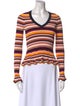 Cinq à Sept Striped V-Neck Top