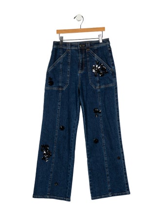 Cinq à Sept Mid-Rise Wide Leg Jeans