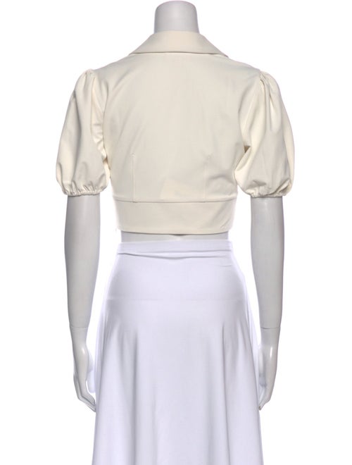 Cinq à Sept V-Neck Short Sleeve Crop Top