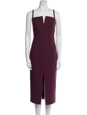 Cinq à Sept Square Neckline Midi Length Dress