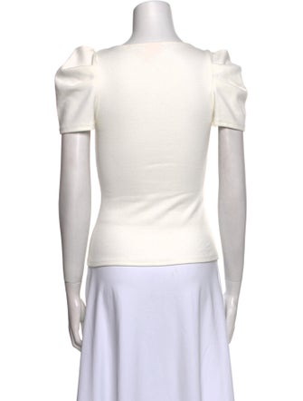 Cinq à Sept Square Neckline Short Sleeve Top