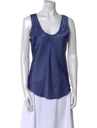 Cinq à Sept Satin Scoop Neck Top