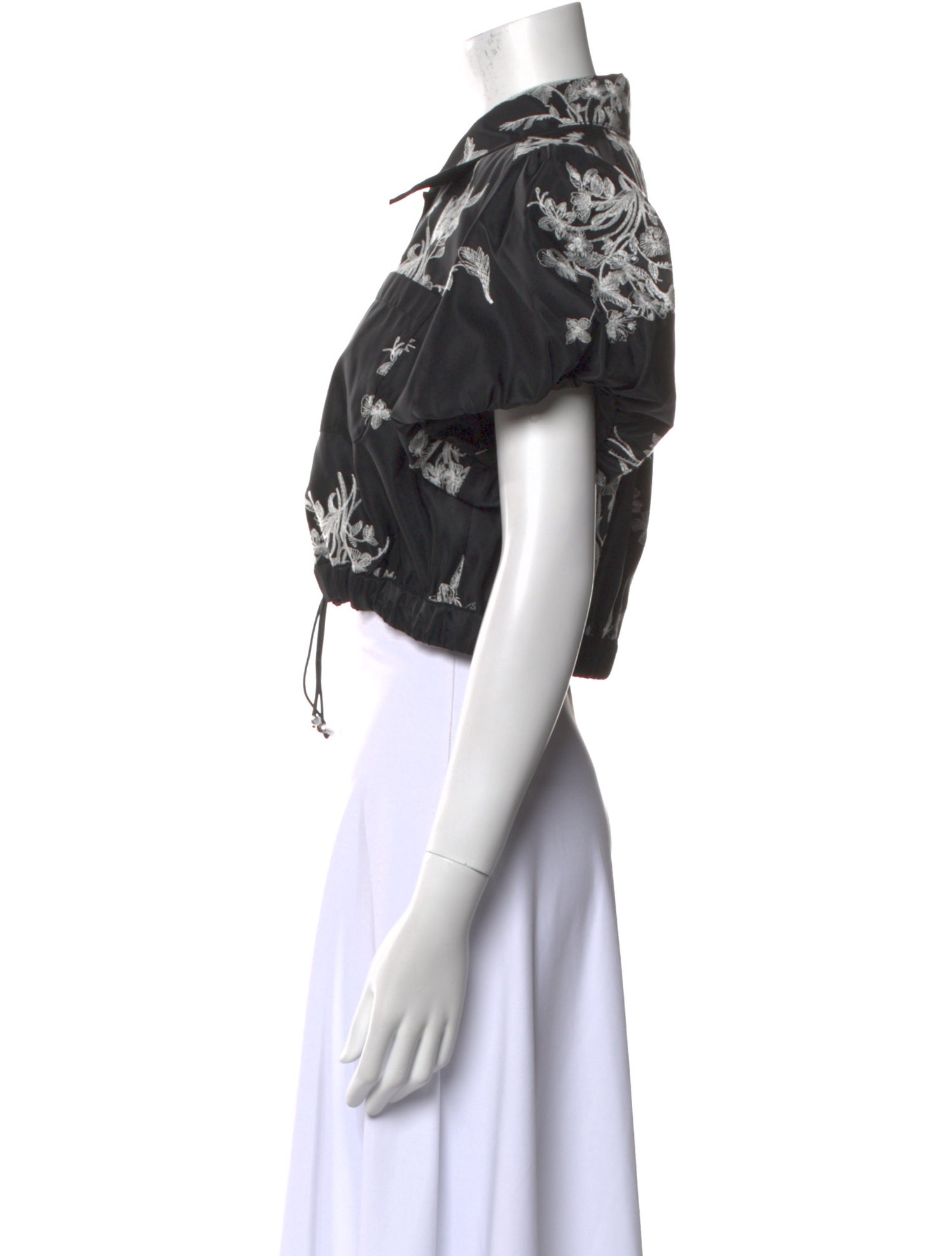 Cinq à Sept Nylon Tie Neck Crop Top w/ Tags