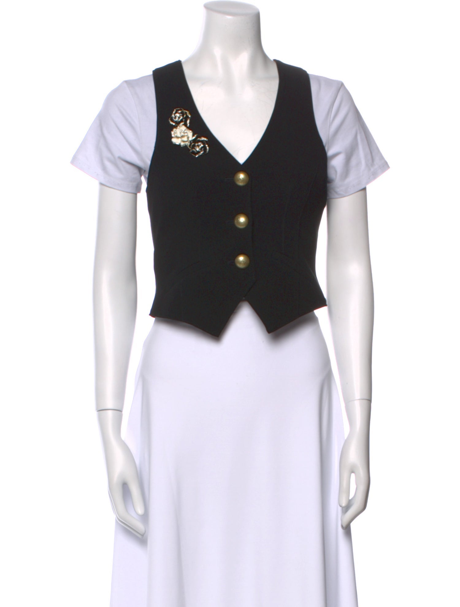 Cinq à Sept V-Neck Short Sleeve Crop Top w/ Tags