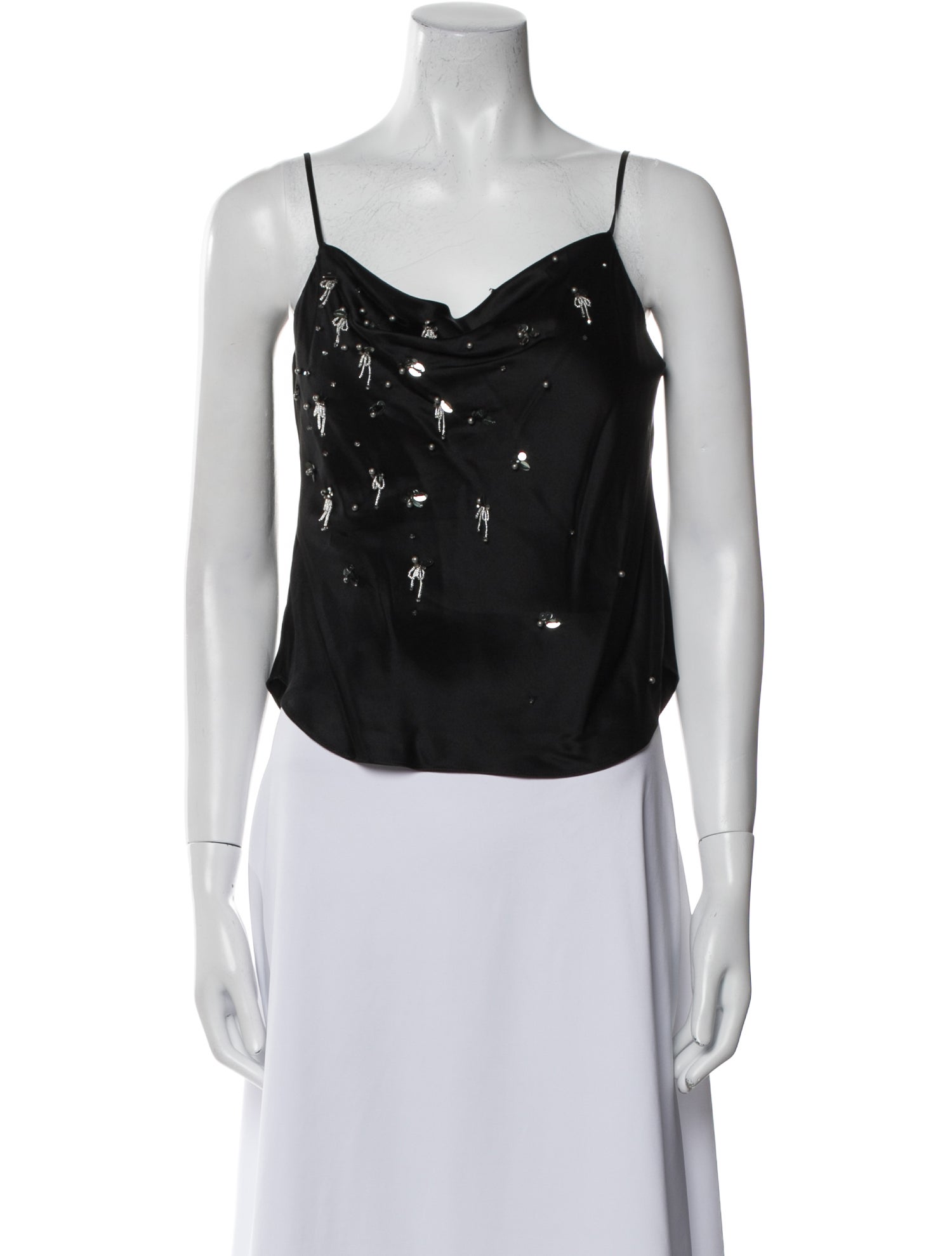 Cinq à Sept Silk V-Neck Crop Top w/ Tags