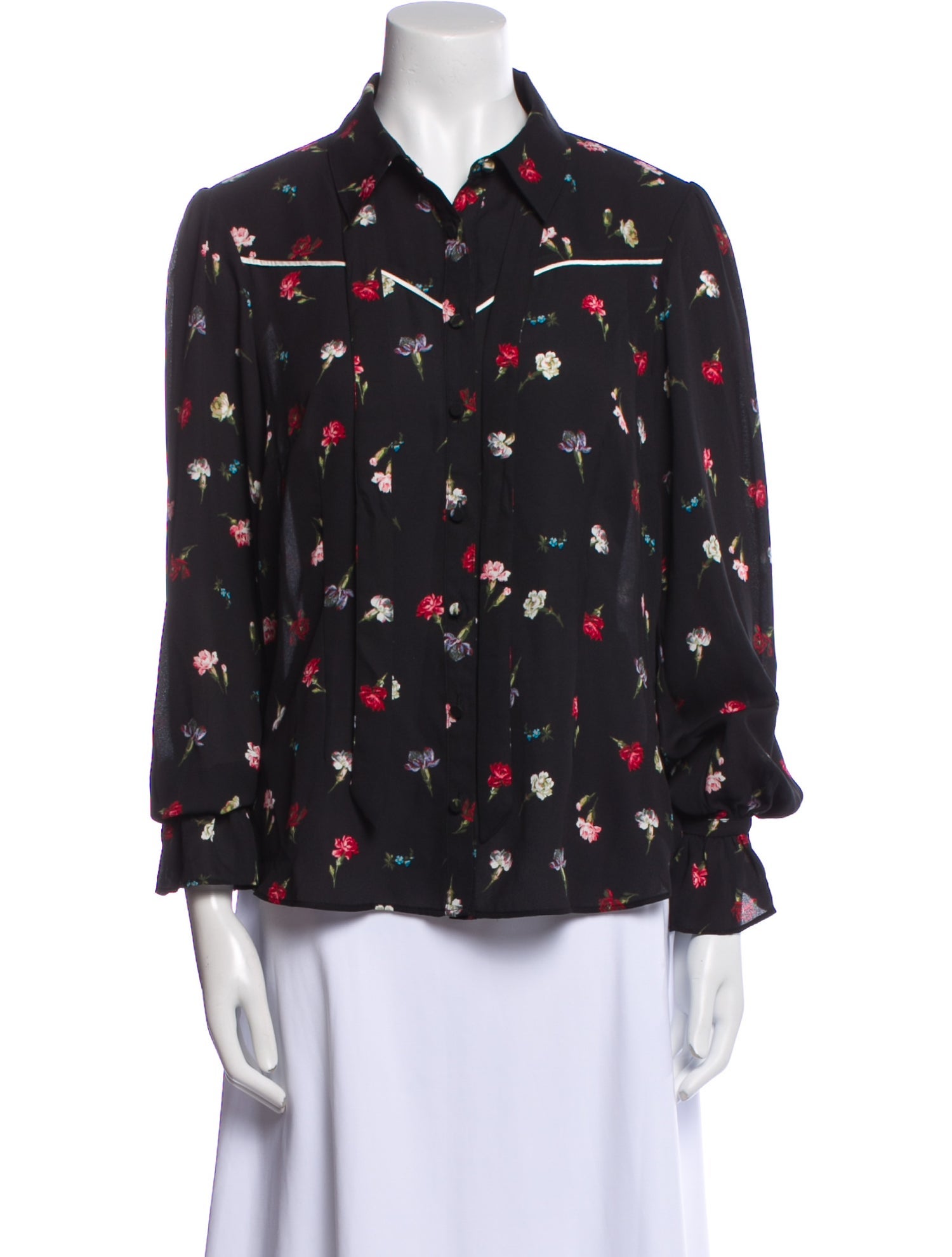 Cinq à Sept Floral Print Three-Quarter Sleeve Blouse w/ Tags
