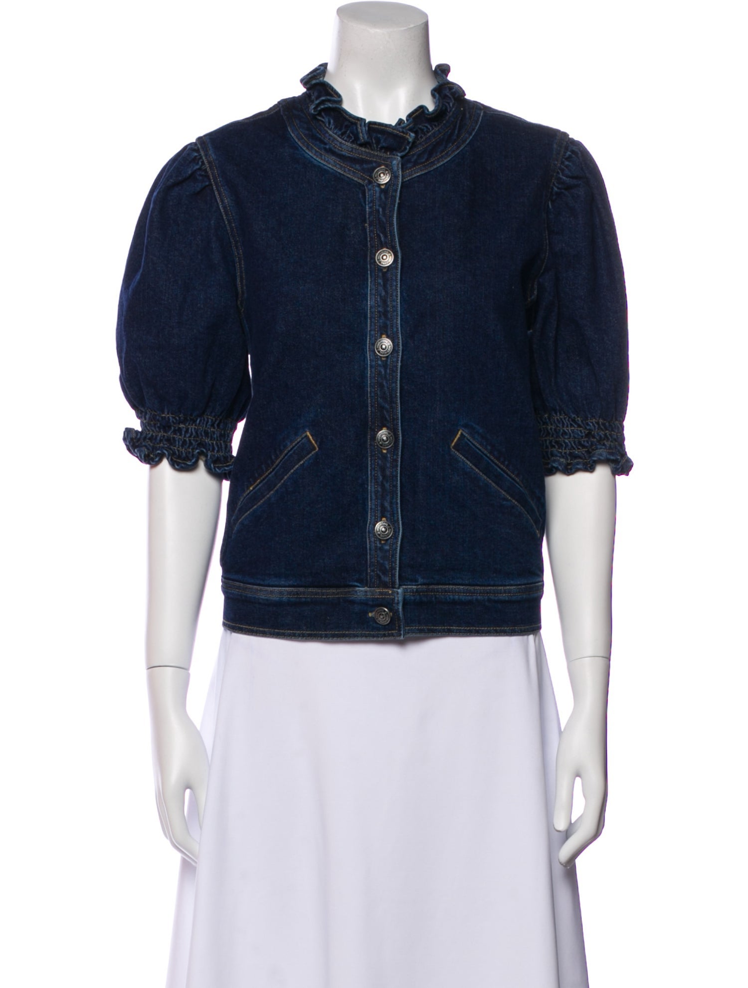 Cinq à Sept Mock Neck Short Sleeve Crop Top w/ Tags