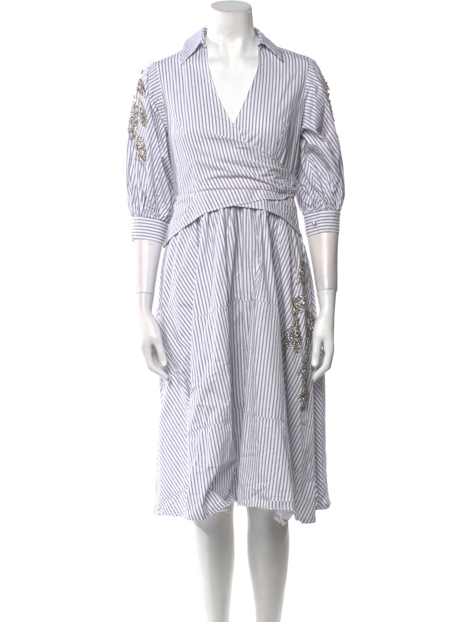 Cinq à Sept Striped Midi Length Dress