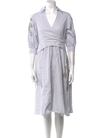 Cinq à Sept Striped Midi Length Dress