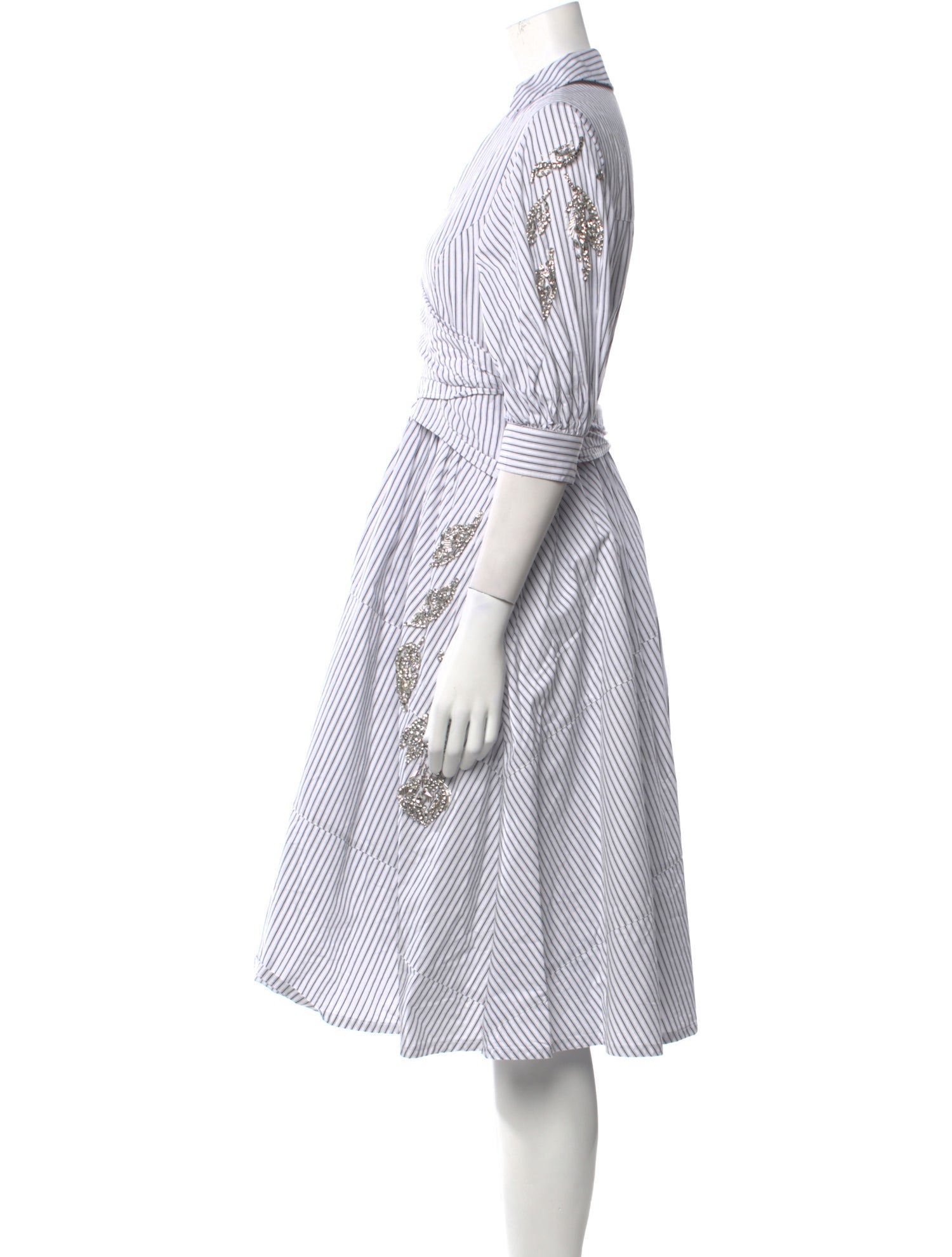 Cinq à Sept Striped Midi Length Dress