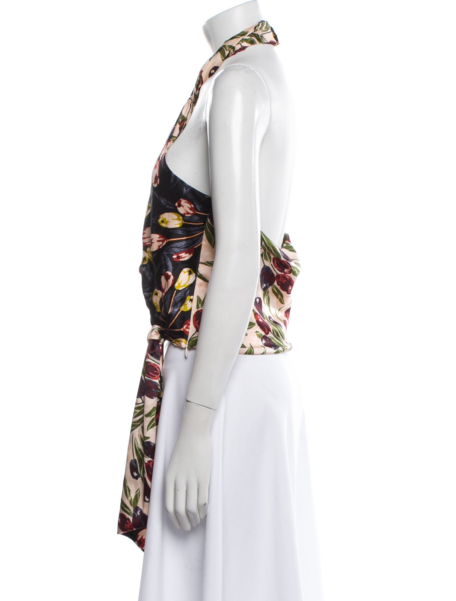 Cinq à Sept Silk Floral Print Crop Top