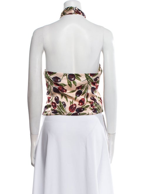 Cinq à Sept Silk Floral Print Crop Top