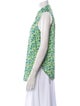 Cinq à Sept Floral Print Sleeveless Button-Up Top