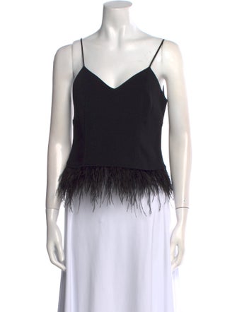 Cinq à Sept V-Neck Sleeveless Crop Top