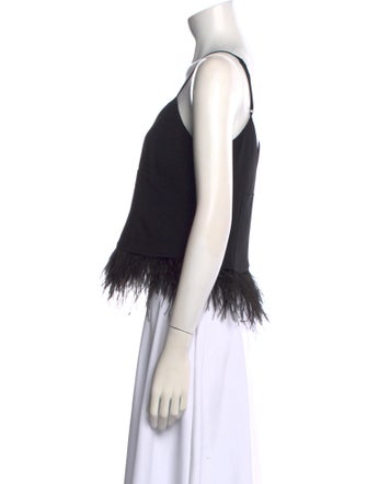 Cinq à Sept V-Neck Sleeveless Crop Top