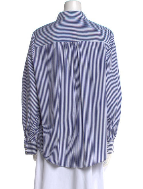 Cinq à Sept Striped Long Sleeve Button-Up Top