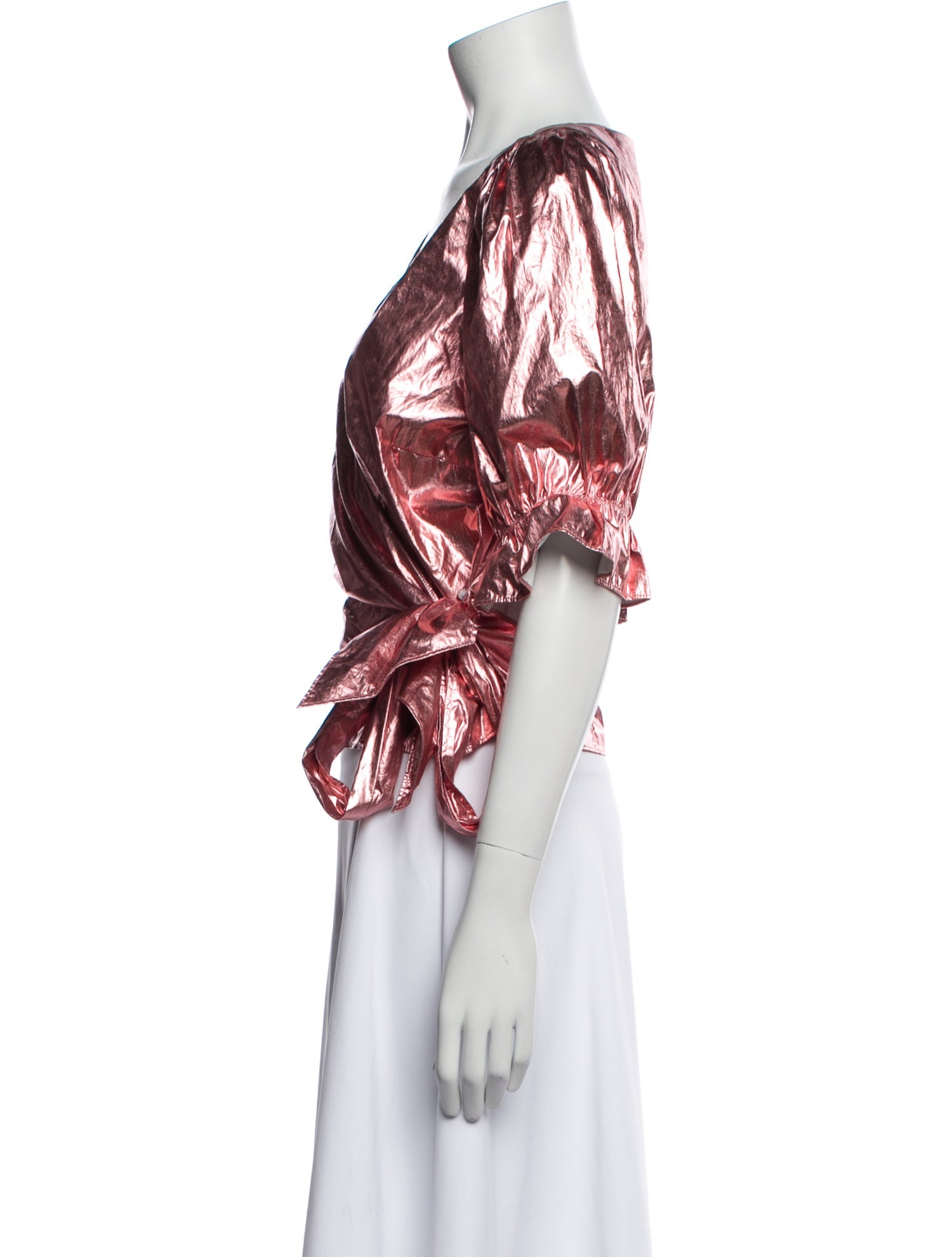 Cinq à Sept Printed V-Neck Crop Top