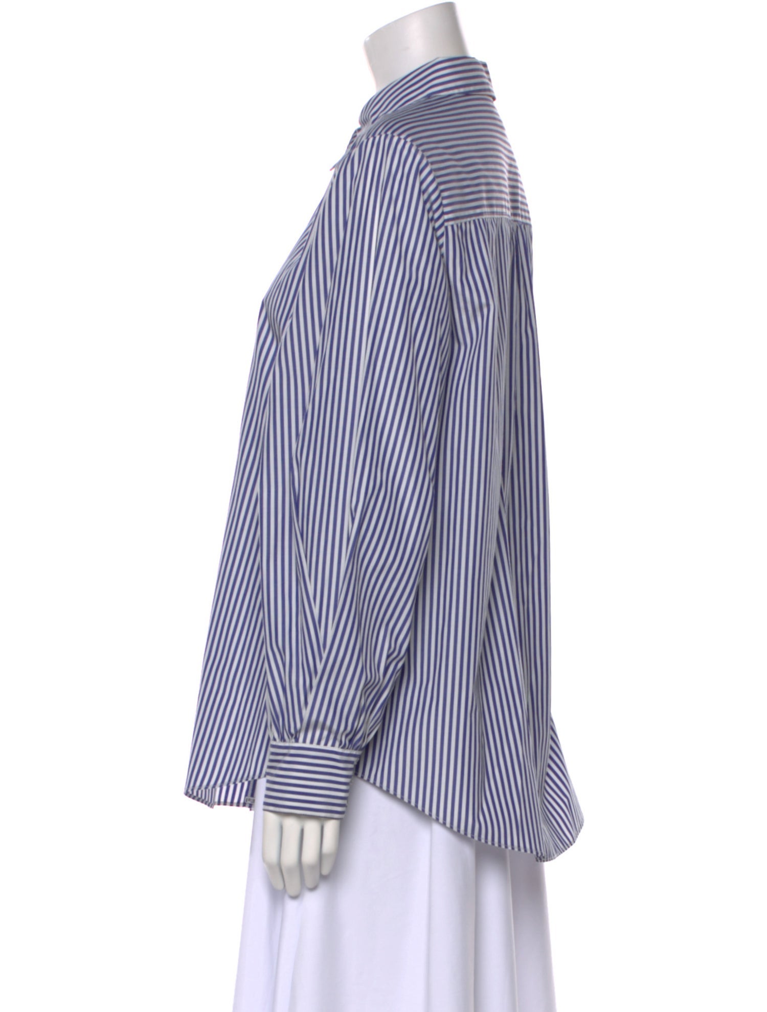 Cinq à Sept Striped Long Sleeve Button-Up Top