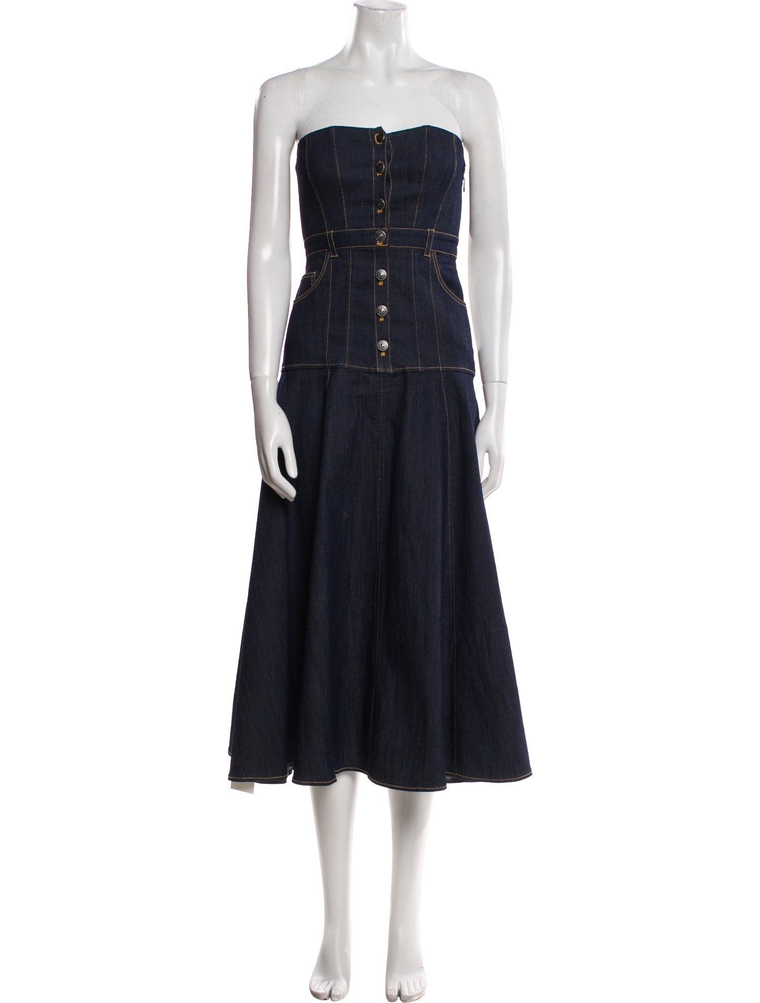 Cinq à Sept Strapless Midi Length Dress