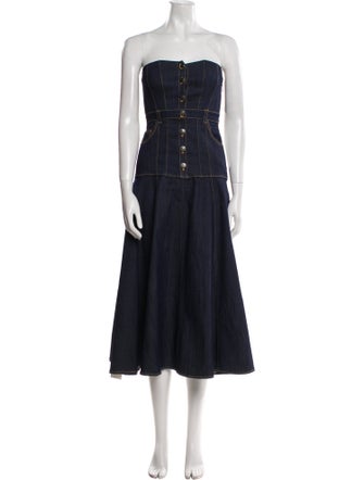 Cinq à Sept Strapless Midi Length Dress