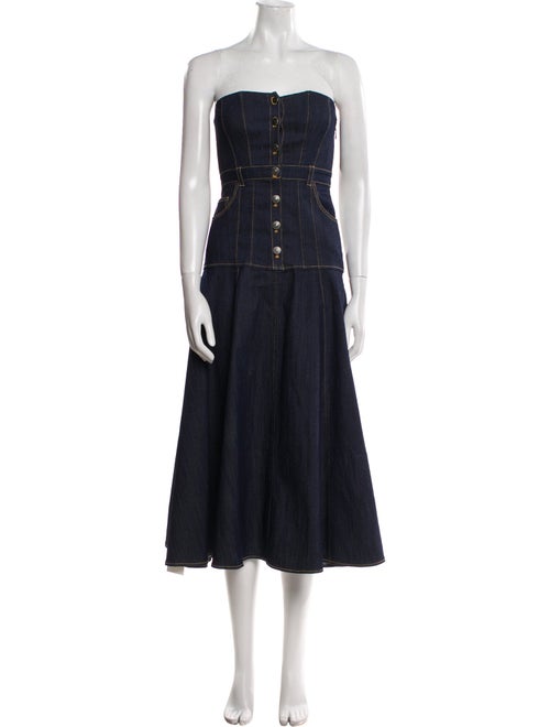 Cinq à Sept Strapless Midi Length Dress