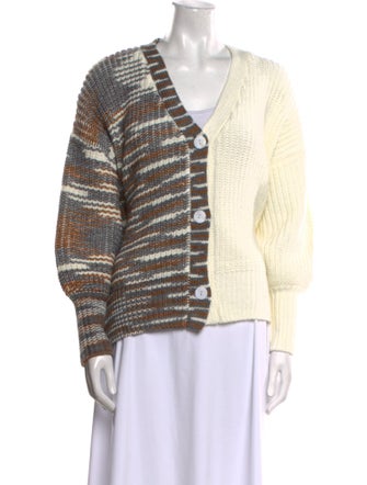 Cinq à Sept Striped V-Neck Sweater