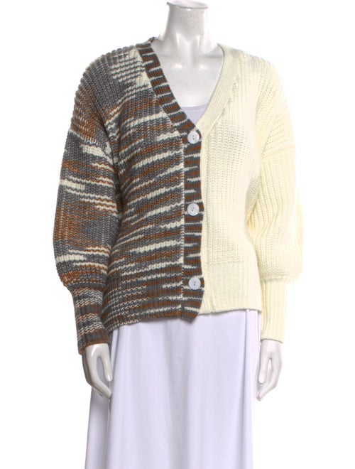 Cinq à Sept Striped V-Neck Sweater