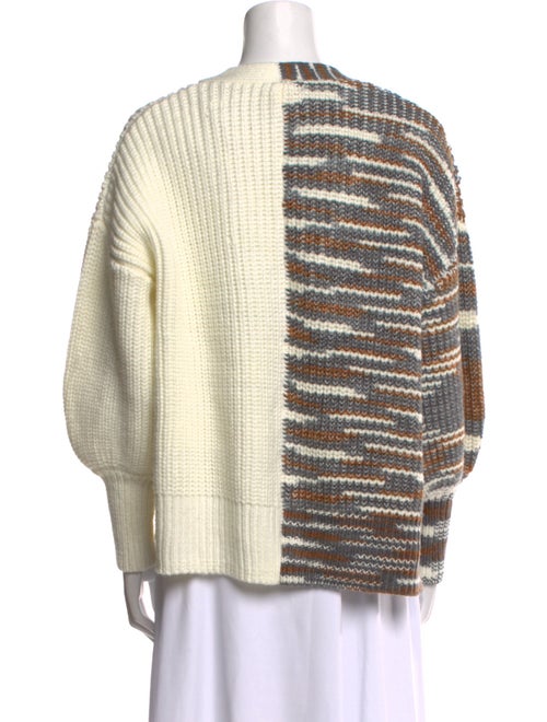 Cinq à Sept Striped V-Neck Sweater