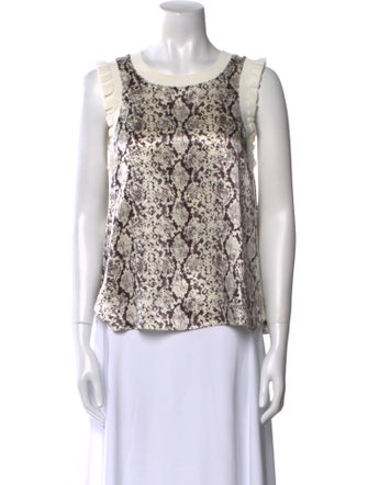 Cinq à Sept Silk Animal Print Top