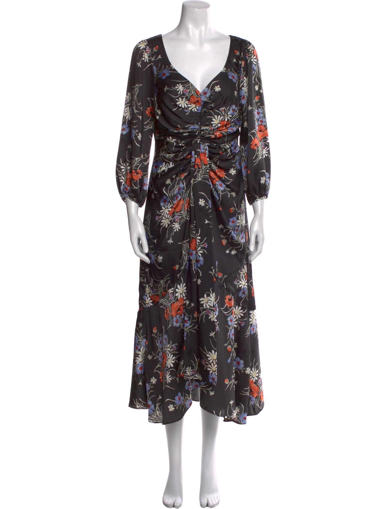 Cinq à Sept Floral Print Long Dress