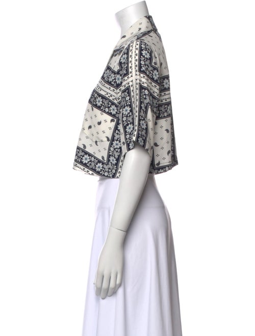 Cinq à Sept Silk Printed Crop Top